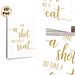 Witty Quote Typography Painting Poster, Elegant Gold Script Lettering Poster, Humorous Quote Design Ideal For Home Bar, Dining Space Decor_maomaolike.com