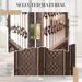 8 Panel Folding Room Divider Portable Privacy Screen Wave Fiber Room Partition For Home Office Brown_maomaolike.com