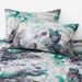 Dark Green Marble Ink Polyester Skin Friendly Bed Mattress Protector Fitted Sheet_maomaolike.com