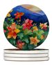 Colorado Rocky Mountain Columbine In Watercolor Large Sandstone Coasters Pack Of 4 Absorbent Round Coasters Decor Gifts For Men Or Women, 4 In, Multicolor_maomaolike.com