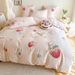 Cute Cat Girly Heart Washed Embroidered Four-Piece Set Soft Pure Cotton Duvet Cover Bedding 1.2m_maomaolike.com