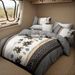 4 Piece Soft All-Season Washed Microfiber Cover Set , Queen/King/Calking Bedding Set With Zipper Closure, Sheet, Pillowcases,Print, Moisture-Wicking, Soft ,Cooling, Breathable, Easy Care_maomaolike.com
