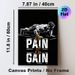 "No Pain No Gain" Fitness Painting Poster, Bold Monochrome Sketch Style Poster With Muscular Push-up Figure, Motivational Workout Decor Ideal For Gym_maomaolike.com