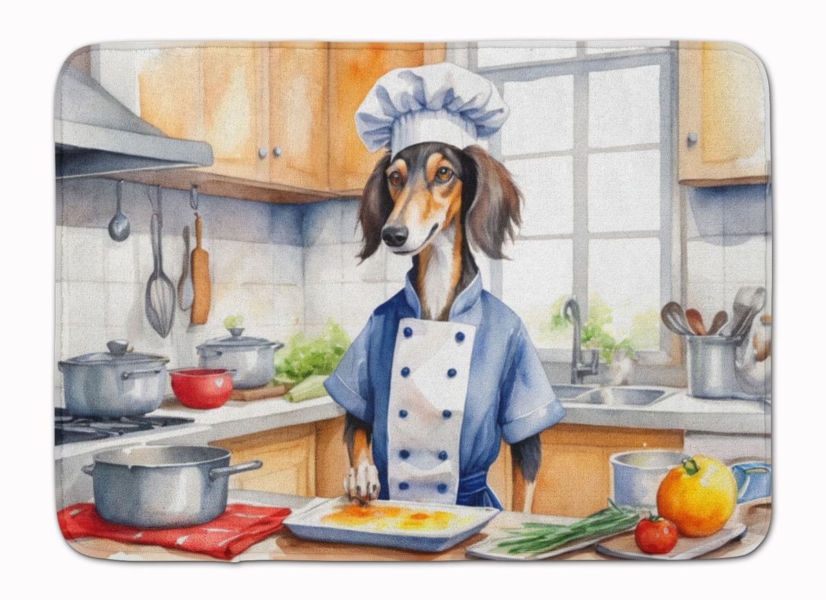 Saluki The Chef Memory Foam Kitchen Mat Machine Washable Anti-Fatigue Mat Cushion Comfort Bath Mat Or Kitchen Rug_maomaolike.com