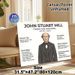John Stuart Mill Philosophy Educational Painting Poster, Informative Minimalist Philosopher Profile Poster, Educational Reference With Core Ideas For_maomaolike.com