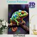 Chameleon Themed Painting Poster, Vibrant Realistic Colorful Chameleon Perched On Branch Poster, Eye-catching Artistic Decor Ideal For Living Room_maomaolike.com