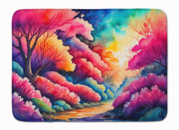 Azaleas In Color Memory Foam Kitchen Mat Machine Washable Anti-Fatigue Mat Cushion Comfort Bath Mat Or Kitchen Rug_maomaolike.com