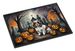 Cavalier Spaniel Spooky Halloween Doormat Front Door Mat Indoor Outdoor Rugs For Entryway, Non Slip Washable Low Pile, 24H X 36W_maomaolike.com