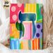 Abstract Cat Silhouette Painting Poster, Vibrant Watercolor Style Poster, Artistic Abstract Cat Design With Colorful Geometric Elements, Ideal For_maomaolike.com