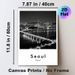 Seoul Night Cityscape Painting Poster, Monochrome Urban River & Bridge Skyline Poster, Stylish City Night View Decor Suitable For Living Room, Office_maomaolike.com
