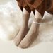 11-color autumn and winter ladies brushed fleece-lined thickened warm waxy color floor socks moon socks solid color brushed socks_maomaolike.com