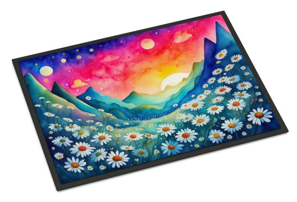 Daisies In Color Doormat Front Door Mat Indoor Outdoor Rugs For Entryway, Non Slip Washable Low Pile, 24H X 36W_maomaolike.com