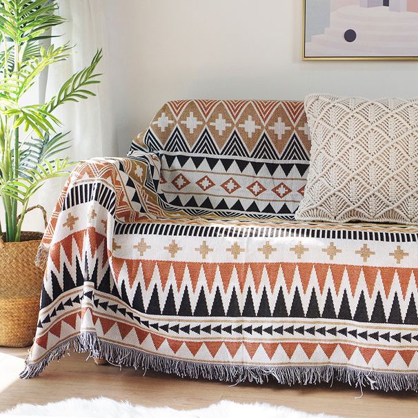Factory Sale Navajo Ethnic Style Line Four Seasons Throw Blanket Geometric Sofa Cushion Cover Thickened_maomaolike.com