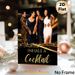 Glamorous "Inhale A Cocktail" Female Gathering Painting Poster, Elegant Golden & Black Glam Scene Poster, Stylish Lively Design Ideal For Bar, Living_maomaolike.com