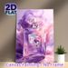 Perfume Bottle Painting Poster, Dreamy Watercolor-style Poster, Shimmery Purple & Pink Perfume Bottle With Pearl-topped Cap, Elegant Decorative Piece_maomaolike.com