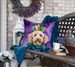 Labradoodle King Of Mardi Gras Throw Pillow Machine Washable, Indoor Outdoor Decorative Pillow For Couch, Bed Or Patio, 18Hx18W_maomaolike.com