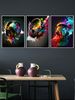 Modern Music Headphone Art Triptych – A Symphony Of Color And Rhythm, Crafted For Music Lovers To Elevate Your Spiritual Resonance._maomaolike.com