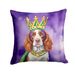 Welsh Springer Spaniel King Of Mardi Gras Throw Pillow Machine Washable, Indoor Outdoor Decorative Pillow For Couch, Bed Or Patio, 18Hx18W_maomaolike.com