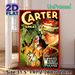 Vintage Magician Carter The Great Painting Poster, Vibrant Retro Fantasy Poster, Nostalgic Mystical Design With Whimsical Sprites, Ideal For Home Wall_maomaolike.com