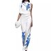 Women's Clothing Stylish commuter sleeveless printed turtleneck suit_maomaolike.com