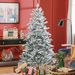 6ft Snow Flocked Artificial Christmas Tree With 994 Tips, Foldable Metal Stand, Easy Assembly, Hinged Xmas Tree For Home, Office, Holiday, Green_maomaolike.com