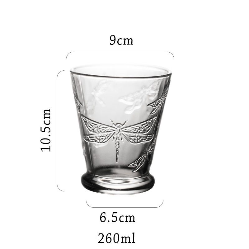 French Butterfly Relief Transparent Glass Cup Water Glass Wine Glass_maomaolike.com