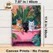 Bath Cats Painting Poster, Vibrant Whimsical Tropical Style Poster, Playful Design With Three Cute Cats In Pink Bathtub Surrounded By Lush Green_maomaolike.com
