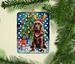 Chocolate Cocker Spaniel Christmas Reindeer Porcelain Ornament Christmas Tree Hanging Decorations For Home Christmas Holiday, Rectangle, Gift, Multicolor_maomaolike.com