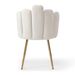 Modern Velvet Dining Chairs Set Of 2, Upholstered Woven Dining Chair With Golden Metal Legs, Upholstered Dining Chairs For Dining Room, Kitchen, Vanity, Living Room BEIGE_maomaolike.com