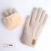 Double Layer Warm Touch Screen Gloves For Men And Women Winter With Added Velvet And Thickened Anti Cold Outdoor Knitted Gloves_maomaolike.com