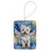 Westie My Angel Porcelain Ornament Christmas Tree Hanging Decorations For Home Christmas Holiday, Rectangle, Gift, Multicolor_maomaolike.com
