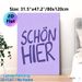 "Schön Hier" Typography Painting Poster, Soft Purple Minimalist Hand-drawn Style Poster, Warm Simple Wall Decor Idea For Living Room, Bedroom_maomaolike.com