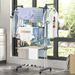 Clothes Drying Racks Bed Linen14 Hooks 24 Drying Poles 4 Castors Movable Foldable Stainless Steel Oversized 4-Tier Clothes Drying Racks_maomaolike.com