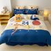 Basketball Shooting Boy Cartoon Embroidery 100% Autumn Winter Brushed Four-Piece Set Pure Cotton Children's Duvet Cover 1.8_maomaolike.com