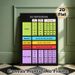 French Verb Conjugation Terminations Painting Poster, Clear Color-coded Educational Chart Poster, Aids In Mastering French Verb Conjugations, Ideal_maomaolike.com
