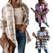 Women's Clothing plaid shirt autumn and winter new loose mid length woolen coat_maomaolike.com