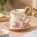 Original Floral Ceramic Coffee Cup Office Home Afternoon Tea Coffee Cup And Saucer Set_maomaolike.com