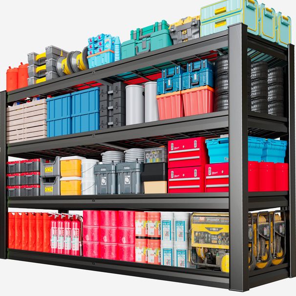 24"D Storage Shelving Unit, 6-Tier Heavy Duty Garage Shelving, Black, 65"W X 24"D X 84" H_maomaolike.com