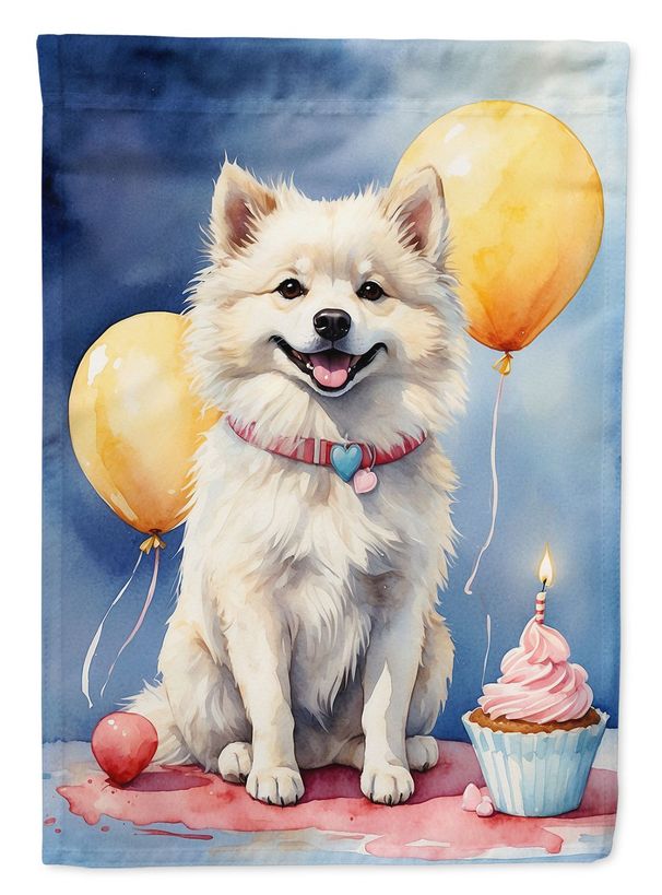 American Eskimo Happy Birthday Garden Flag Mailbox Flag Decorative Yard Flag Banner Outside Patio Artwork Yard Flower Beds, Garden Size, Multicolor_maomaolike.com