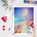 PhotoCustom Diy Round Diamond Painting Beautiful Seaside Beach Scenery Full Square Diamond Embroidery Personalized Gift_maomaolike.com