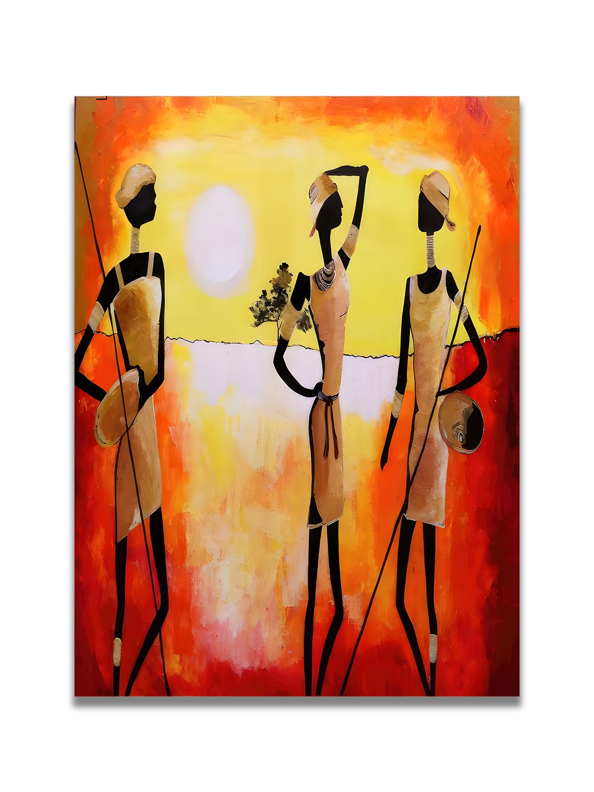 African Ethnic-inspired Abstract Decorative Painting African Woman In A Skirt Living Room Sofa Backdrop Artwork Art Exhibition Piece_maomaolike.com