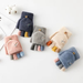 Winter Warm Half Finger Flip Knitted Gloves For Boys And Girls Students Rainbow Writing Cute Gloves_maomaolike.com