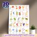 Arabic Alphabet Learning Painting Poster, Soft Watercolor-style Cute Animals & Objects With Arabic Letters Poster, Practical Arabic Language Learning_maomaolike.com