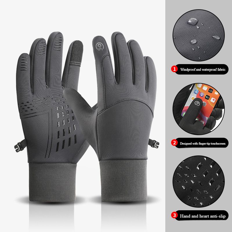 Hiking gloves Cycling fleece waterproof non-slip touch screen cycling gloves for men and women high elasticity_maomaolike.com