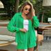 Women's Clothing ladies long-sleeved shorts loose casual women's clothing two-piece suit_maomaolike.com