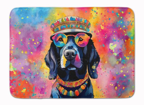 Black Labrador Hippie Dawg Memory Foam Kitchen Mat Machine Washable Anti-Fatigue Mat Cushion Comfort Bath Mat Or Kitchen Rug_maomaolike.com