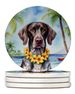 German Shorthaired Pointer Luau Large Sandstone Coasters Pack Of 4 Absorbent Round Coasters Decor Gifts For Men Or Women, 4 In, Multicolor_maomaolike.com