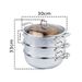 SOGA 3 Tier 30cm Heavy Duty Stainless Steel Food Steamer Vegetable Pot Stackable Pan Insert With Glass Lid_maomaolike.com