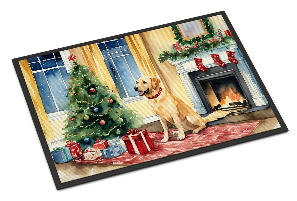 Labrador Retriever Cozy Christmas Doormat Front Door Mat Indoor Outdoor Rugs For Entryway, Non Slip Washable Low Pile, 24H X 36W_maomaolike.com