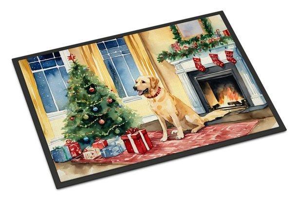 Labrador Retriever Cozy Christmas Doormat Front Door Mat Indoor Outdoor Rugs For Entryway, Non Slip Washable Low Pile, 24H X 36W_maomaolike.com